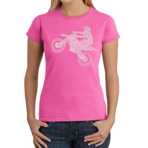 FMX Freestyle Motocross - Women's Word Art T-Shirt