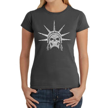 Load image into Gallery viewer, Freedom Skull  - Women&#39;s Word Art T-Shirt
