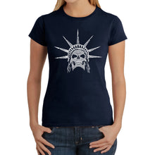 Load image into Gallery viewer, Freedom Skull  - Women&#39;s Word Art T-Shirt