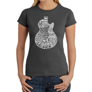 Rock Guitar - Women's Word Art T-Shirt