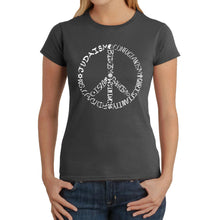 Load image into Gallery viewer, Different Faiths peace sign -  Women&#39;s Word Art T-Shirt