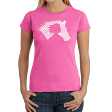 Load image into Gallery viewer, Girl Horse - Women&#39;s Word Art T-Shirt