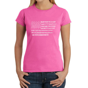 Glory Hallelujah Flag  - Women's Word Art T-Shirt