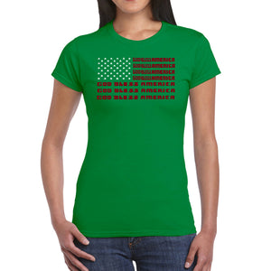 God Bless America - Women's Word Art T-Shirt