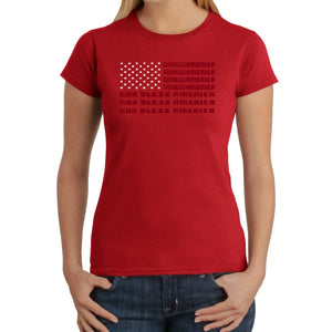 God Bless America - Women's Word Art T-Shirt