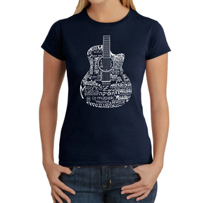 Languages Guitar - Women's Word Art T-Shirt