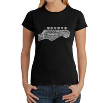 Load image into Gallery viewer, Guitar Head - Women&#39;s Word Art T-Shirt