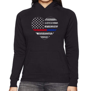 American Woman  - Women's Word Art Hooded Sweatshirt