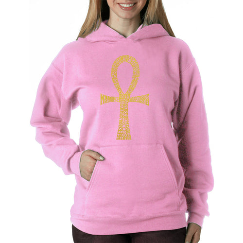 ANKH - Women's Word Art Hooded Sweatshirt