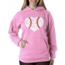 Load image into Gallery viewer, Baseball Mom - Women&#39;s Word Art Hooded Sweatshirt