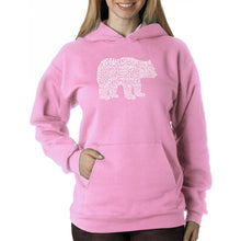 Load image into Gallery viewer, Bear Species - Women&#39;s Word Art Hooded Sweatshirt