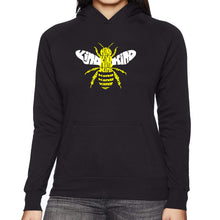 Load image into Gallery viewer, Bee Kind  - Women&#39;s Word Art Hooded Sweatshirt