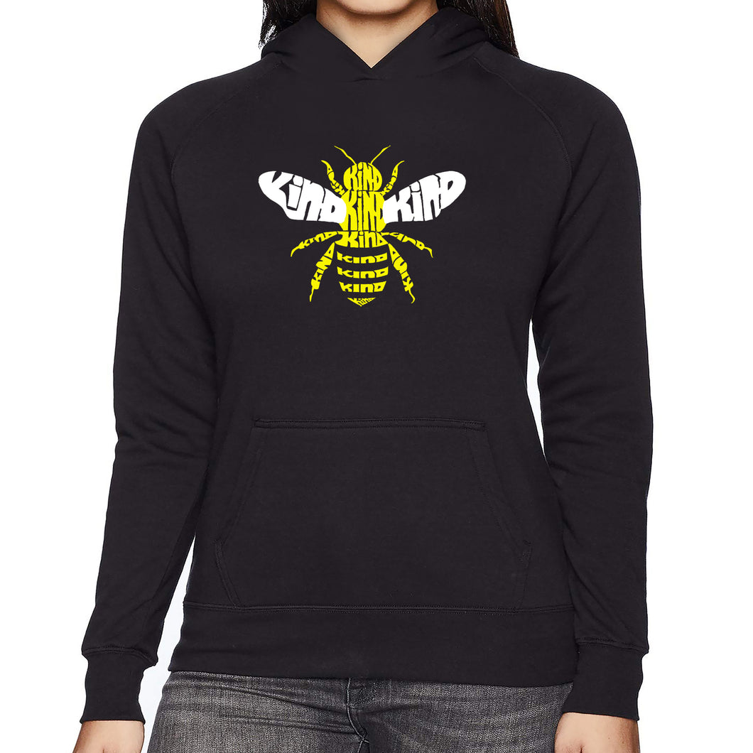 Bee Kind  - Women's Word Art Hooded Sweatshirt
