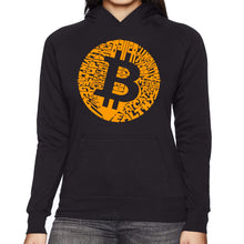 Load image into Gallery viewer, Bitcoin  - Women&#39;s Word Art Hooded Sweatshirt