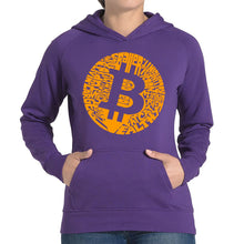 Load image into Gallery viewer, Bitcoin  - Women&#39;s Word Art Hooded Sweatshirt