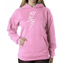 Load image into Gallery viewer, Lightning Bolt  - Women&#39;s Word Art Hooded Sweatshirt