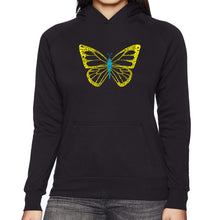 Load image into Gallery viewer, Butterfly  - Women&#39;s Word Art Hooded Sweatshirt