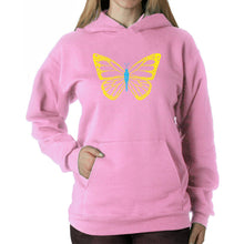 Load image into Gallery viewer, Butterfly  - Women&#39;s Word Art Hooded Sweatshirt