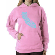 Load image into Gallery viewer, California Hearts  - Women&#39;s Word Art Hooded Sweatshirt