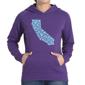 California Hearts  - Women's Word Art Hooded Sweatshirt