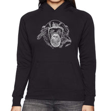 Load image into Gallery viewer, Chimpanzee - Women&#39;s Word Art Hooded Sweatshirt