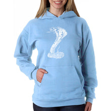 Load image into Gallery viewer, Types of Snakes - Women&#39;s Word Art Hooded Sweatshirt