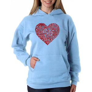 Country Music Heart - Women's Word Art Hooded Sweatshirt