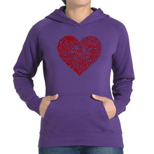 Load image into Gallery viewer, Country Music Heart - Women&#39;s Word Art Hooded Sweatshirt