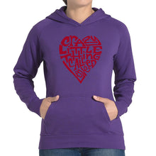 Load image into Gallery viewer, Crazy Little Thing Called Love - Women&#39;s Word Art Hooded Sweatshirt
