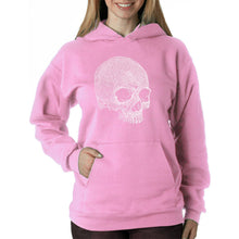 Load image into Gallery viewer, Dead Inside Skull - Women&#39;s Word Art Hooded Sweatshirt