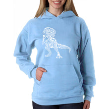 Load image into Gallery viewer, Dino Pics - Women&#39;s Word Art Hooded Sweatshirt