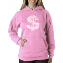 Load image into Gallery viewer, Dollar Sign - Women&#39;s Word Art Hooded Sweatshirt