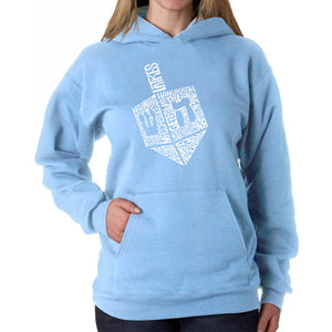 Hanukkah Dreidel - Women's Word Art Hooded Sweatshirt