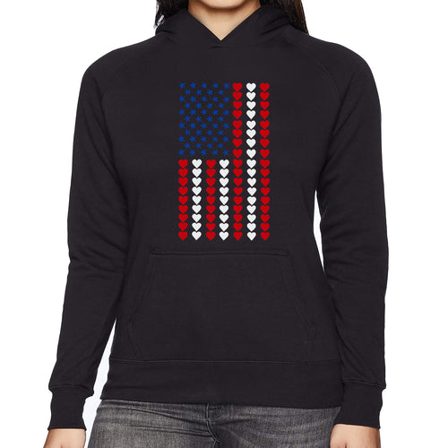 Heart Flag - Women's Word Art Hooded Sweatshirt