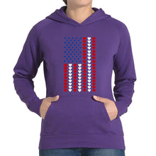 Load image into Gallery viewer, Heart Flag - Women&#39;s Word Art Hooded Sweatshirt