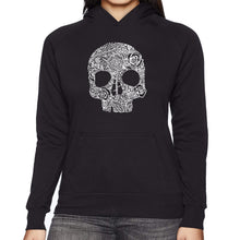 Load image into Gallery viewer, Flower Skull  - Women&#39;s Word Art Hooded Sweatshirt