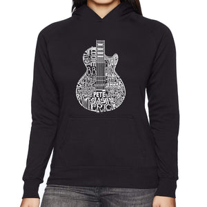 Rock Guitar - Women's Word Art Hooded Sweatshirt