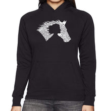 Load image into Gallery viewer, Girl Horse - Women&#39;s Word Art Hooded Sweatshirt
