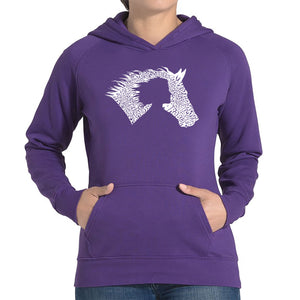 Girl Horse - Women's Word Art Hooded Sweatshirt