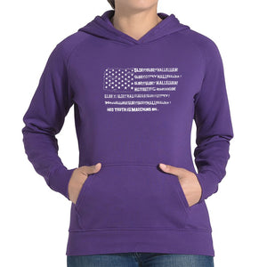 Glory Hallelujah Flag  - Women's Word Art Hooded Sweatshirt
