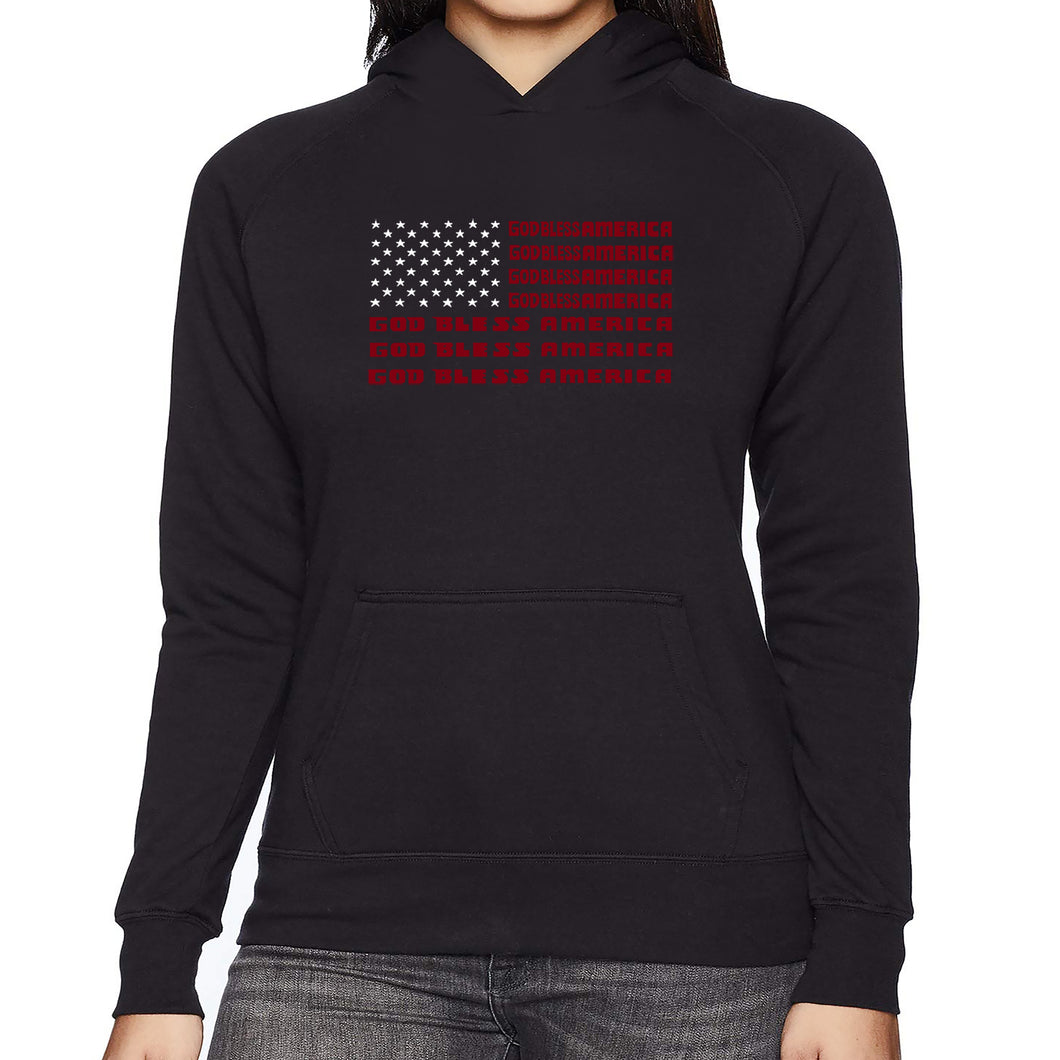 God Bless America - Women's Word Art Hooded Sweatshirt