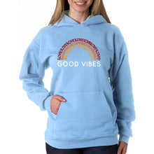 Load image into Gallery viewer, Good Vibes - Women&#39;s Word Art Hooded Sweatshirt