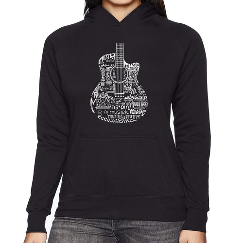 Languages Guitar - Women's Word Art Hooded Sweatshirt