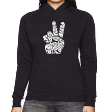 Load image into Gallery viewer, Peace Out  - Women&#39;s Word Art Hooded Sweatshirt