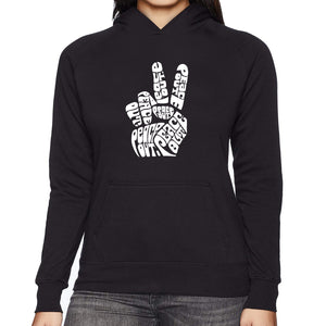 Peace Out  - Women's Word Art Hooded Sweatshirt