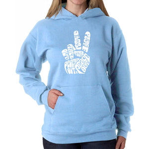 Peace Out  - Women's Word Art Hooded Sweatshirt