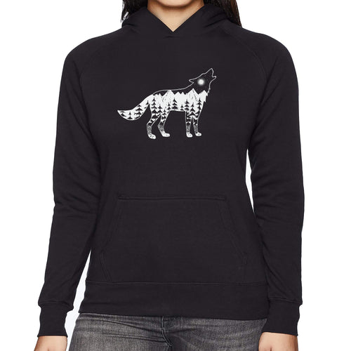 Howling Wolf  - Women's Word Art Hooded Sweatshirt