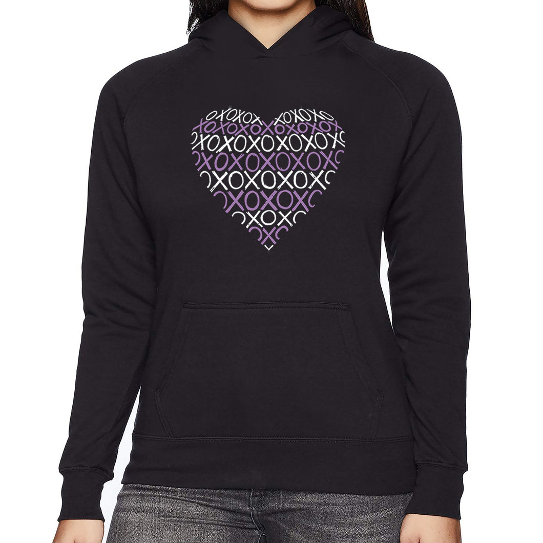 XOXO Heart  - Women's Word Art Hooded Sweatshirt