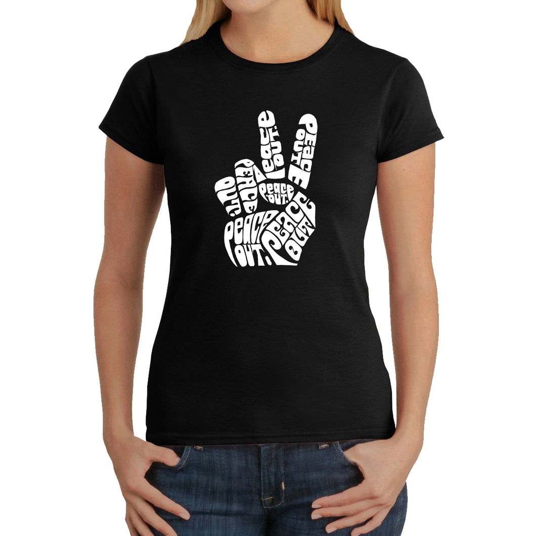 Peace Out  - Women's Word Art T-Shirt