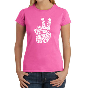 Peace Out  - Women's Word Art T-Shirt